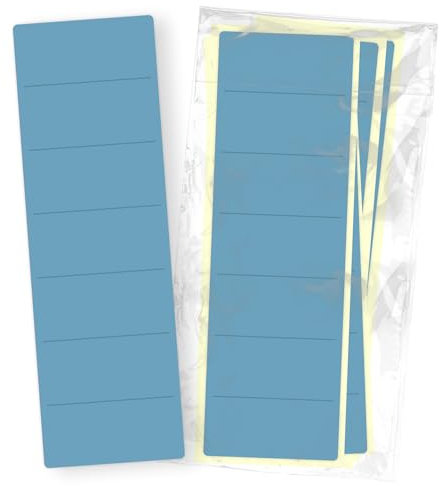 itenga 10x Ordneretiketten BREIT Ordnerrückenschild für BREITE Ordner vollflächig farbig I Ordnerschild selbstklebend aus Haftpapier 6x19cm (nordic blue)