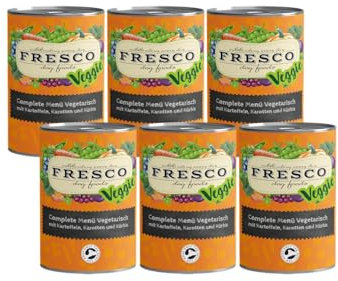 Fresco Complete-Menü Vegetarisch 6 x 400g Kartoffeln, Karotten & Kürbis | schonend dampfgegart | Frei von schlecht verdaulichen Füllstoffen | optimale Ergänzung zu den Fleisch Menüs von Fresco