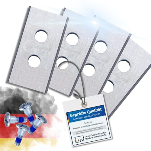 G greengrass tools Lames de rechange compatibles avec MAMMOTION LUBA et compatibles avec les lames de robot tondeuse YUKA, LongLife, double trou, incassable, certifiée DIN EN 50636, pièce : 8, couleur