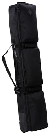 GSCLZ Snowboard-Tasche, schwarz, mit Griff, Ski-Ausrüstungstasche, robuste Reißverschlüsse und Schnallen mit Rollen, Ski-Tasche, Ski-Tragetasche, Snowboard-Träger