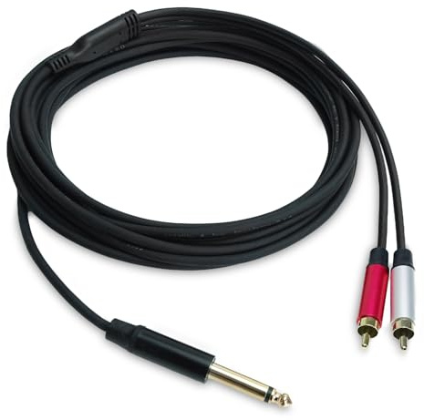 keepdrum AC047M Cavo splitter Y 6,35 mm jack mono a 2 RCA RCA