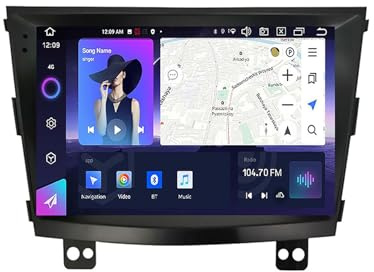 For SsangYong Tivoli 2014-2017 9 Inch Touch Screen Android 12 Car Radio With CarPlay Android Auto Support DSP GPS Navi RDS HiFi BT 5.0 DAB Backup Camera Steering Wheel Control(100S 1+16G)
