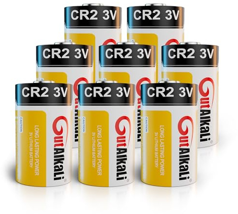 GutAlkaLi CR2 3V Lithium Batterie, 8 Stück, 800mAh, Einwegbatterie CR2 Lithium Batterie, 3V Knopfzelle für Blitzgerät, Taschenlampe, Kamera.