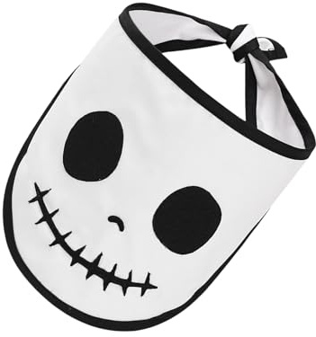 Javoryxh Hundehalstuch Mit Totenkopf Motiv Halloween Zubehör Bequem Waschbar Polyester Modischer Lätzchenschal Partykleidung Halloween Hundehalstuch