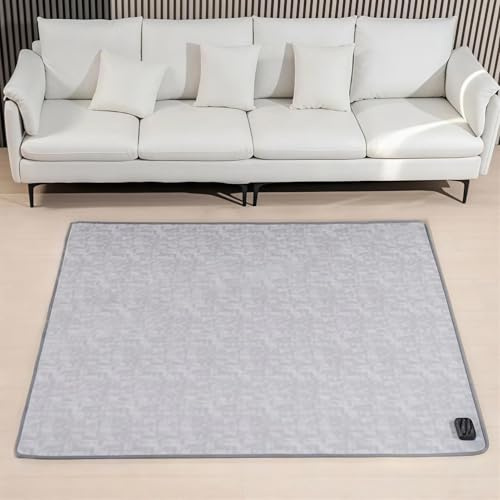 Mixtric Alfombrilla Calefactora EléCtrica, Alfombra TéRmica, Alfombra Calefactable, Calentamiento RáPido, ProteccióN Seguridad, FáCil Limpieza, para Sala Estar, Oficina, Sala Juegos,150 * 50cm