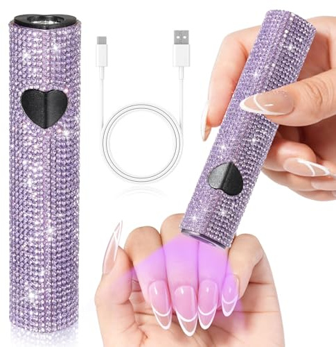 Lampada UV portatile per unghie, luce LED per polimerizzazione rapida per smalti gel ad asciugatura rapida, mini essiccatore alimentato tramite USB, bianco