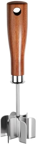 Fenayuu Utensile Tritacarne per Carne Macinata | Schiacciapatate con Manico in Legno | Schiacciapatate Multiuso | per Carne, Verdura, Patate, Pollo, Manzo, Salsiccia, Cucina, Catering, Ristorante