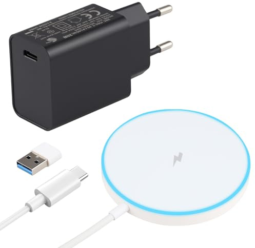 Cargador Inalámbrico i Phone 15W Magnético con Cable 1M, Cargador MSafe Rápido y Adaptador USB-C 20W Compatible con iPhone 17/16/15/14/13/12/11/XS/X/8/SE y Air Pods, Carga Rápida Magnética i Phone