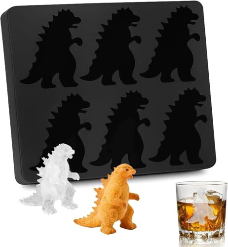 TMZELOA Stampo per ghiaccio mostro, grande stampo per cubetti di ghiaccio, mostri cubetti di ghiaccio, stampi con bevande fatte in casa, stampi per ghiaccio 3D in dinosauro per feste whisky