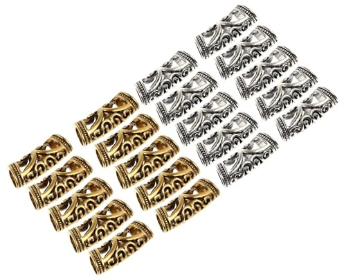 Healifty 20 Stück Haarschmuck für Zöpfe aus Zinklegierung Strapazierfähige Dreadlock Clips in Silber und Gold für Alltag und Festival