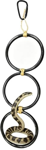 HUAJYAS Anneaux d'escalade en forme de serpent noir avec crochet, anneaux d'escalade pour reptiles, jouet en plastique pour cage d'aquarium de reptiles, lézard barbu