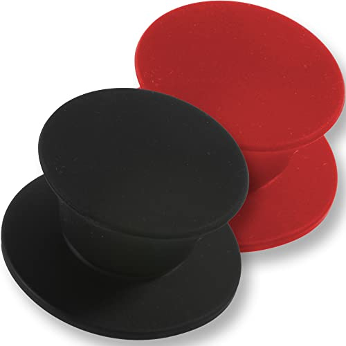 Kerafactum® universal Silikon Ersatzgriff Deckel Deckelgriff Topfdeckel Ersatz Griff Knauf passend für Glasdeckel Universal-Ersatz-Knopf hitzebeständiger Silikon-Griff runder Handgriff 2 x mixed