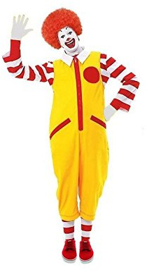 Wicked Costumes - Costume da clown Ronald, da uomo, senza scarpe, colore: rosso e giallo [S/M]