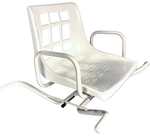 Sedia Girevole per Vasca da Bagno per Anziani e disabili- Seduta con Schienale e Braccioli – Sedile con Manopola per Ruotare