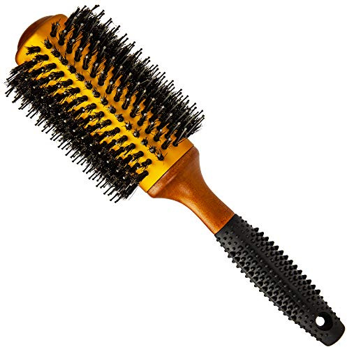 Large Round Blow Dry Brush - Boar Bristle, Thermal Ceramic Barrel, Professional Anti-Static Roller Hair Brush for Styling and Blow Drying – 20 Row, For Long Hair - By Cantor