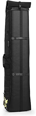 XCMAN Snowboardtasche mit Rollen und Spind, verstärkte doppelte Polsterung, perfekt für Autoreisen und Flugreisen, verstellbare Länge von 145 cm bis 190 cm, passend für 2 Sets Ski