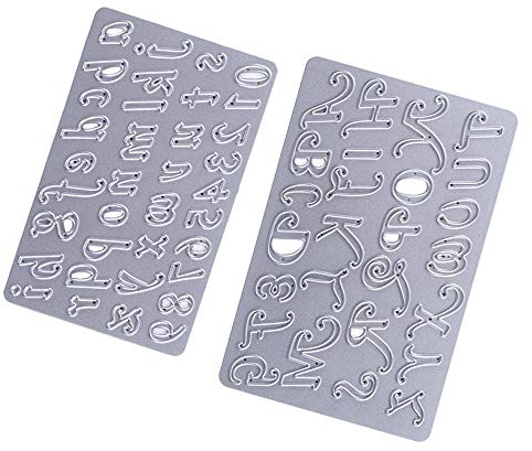 62 pezzi Cutting Dies Punzonatura Stencil Lettere+Numeri Set Taglio di metallo Muore Alfabeto Grande piccola tranciatura per DIY Album Scrapbooking,Taglio Stencil Carte di carta Scrapbook Decorazione
