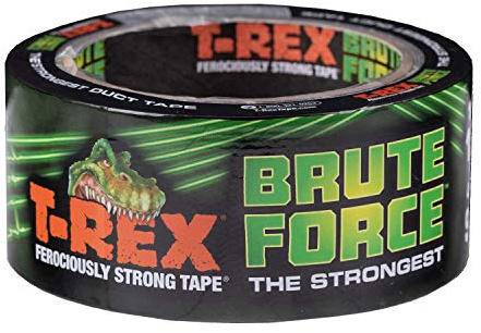 T-Rex Brute Force kanaltejp – den starkaste kraftiga högpresterande tejpen Gaffa, Gaffer, vattentät baksida, 48 mm x 9,1 m, svart