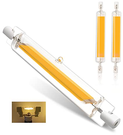 R7S LED Lampen 118mm, 10W Birne, Warmweiß 3000K, 1000LM, ersatz für 100W Halogenstäbe, R7S Doppelsockel Linear Leuchtmittel, 360° Abstrahlwinkel Deckenfluter, 2er Pack