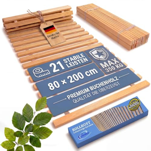 Coemo Rollrost Rolllattenrost 21 extrastabile Leisten 6, 80x200 cm