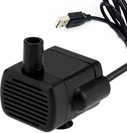 CAM2 Mini pompa per acquario, USB, piccola pompa dell'acqua da 3,5 – 9 V, 1 – 3 W, con cavo di alimentazione da 1,4 m, pompa a immersione, piccola pompa per fontana, per acquari, laghetti, fontane