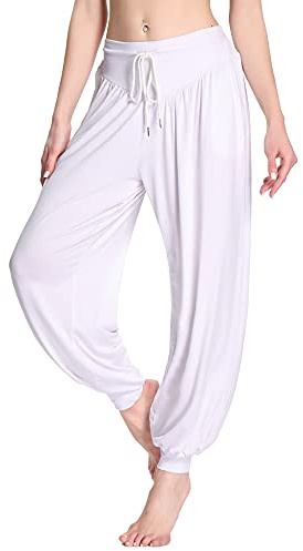 Terecey Pantaloni da Yoga Donna Modal Elastico Pantaloni Harem Estivi Leggeri Pantalonici Pilates Eleganti Vita Alta con Tasche per Sportivi Jogging Fitness Danza