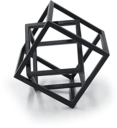 Aoneky Würfel Geometrische Eiserne Statue - Moderner Skulptur für Schlafzimmer, Salon,Haus, Bücherregal, Wohnzimmer, Centerpiece, Heimdekoration