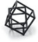 Aoneky Estatua de Cubo Geométrico - Figura Decorativa de Hierro, Estilo Minimalista Moderno, Regalo Original de Navidad, Decoración para Hogar Casa Oficina, Color Negro