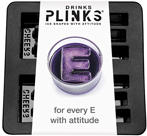 DRINKSPLINKS Letter E Personalized Ice Cubes Mold With Initials. Custom Ice Cube Trays are Thoughtful Customized Gifts, Fun Cocktail Accessories, Monogram Whiskey and Bourbon Gifts for Men and Women