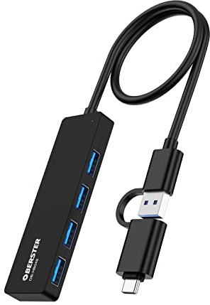 Hub USB 3.0 Adaptador 4 en 1 Ultra Delgado 5Gbps Adaptador USB 3.0 para Computadora Portátil, Mac Pro, PS4, MacBook Air, Surface Pro, XPS y Autres Ordinateurs Portables