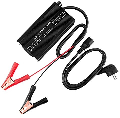 Scooter Corner LiFePO4 Batterie Ladegerät 14.6V 20A, Für 12v 100Ah Lifepo4 Akku Ladung,Krokodilklemmen Schnittstelle Ladegerät,Intelligentes Sechsfach Geschütztes Lifepo4 Lithium Ladegerät