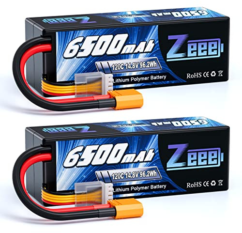 Zeee 4S Lipo Akku 14,8V 120C 6500mAh Hardcase mit XT90 Stecker(2 STK) | RC Batterie für RC Auto LKW Tank Buggy Truggy RC Racing Modelle