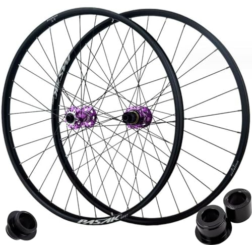ZECHAO 29/27,5/26er Fahrrad Laufradsatz,Ultraleichte Felge Aus Aluminiumlegierung Steckachse Vorne 15×100mm/hinten 12×148mm for Mountainbikes mit 1,5–2,6 Zoll Reifen (Color : Purple, Size : 27.5inch