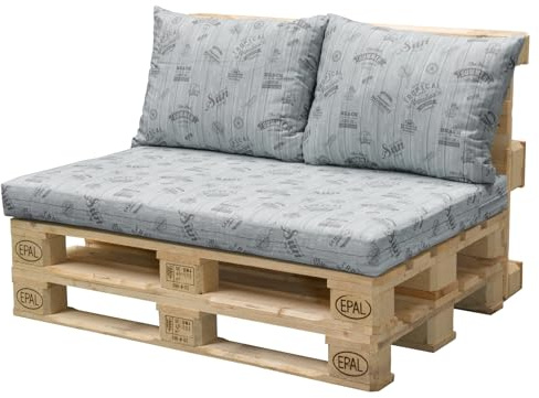 HTI living Palettenkissen - Set Grau Kissen für Palettenmöbel