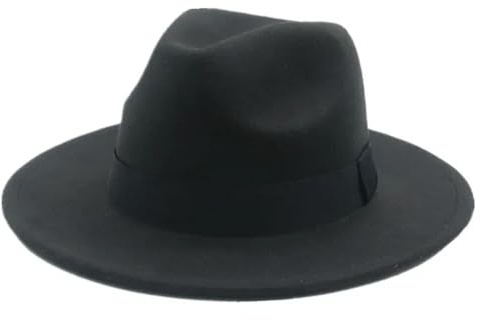 SOYNIA Chapeau Fedora Trilby Homme Femme Unisexe Noir 60-62cm (XL) Résistant à l'eau et au soleil, Confortable et Léger, Pour Occasions Casual et Formelles