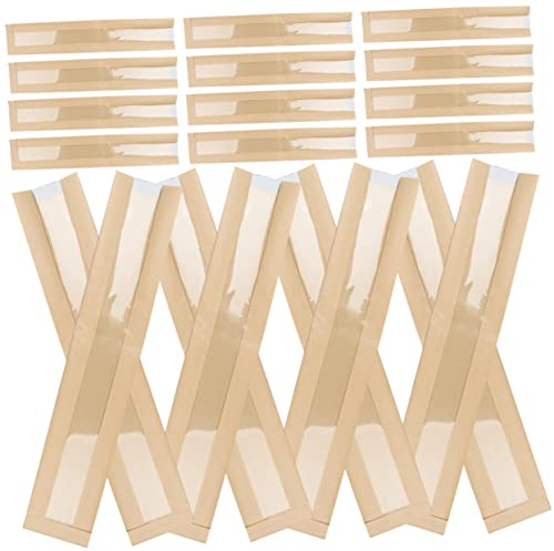 TOPBATHY 100 Pièces En Papier D'emballage De Pain Sacs D'emballage De Pain Sacs D'emballage De Biscuits Sacs à Pain De Boulangerie Miche De Pain Poche Bolas En Papier Kraft Français