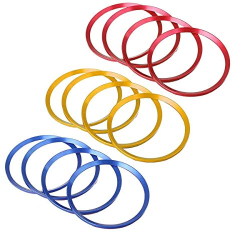 Zentrierringe,Radnaben-Zentrierringe 4 stücke Aluminiumlegierung 4 stücke Auto Rad Bohrung Center Kragen Hub Central Ringe Radnabenringe(Gold)