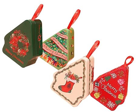CIYODO Scatole Di Piccole Per Biscotti Natalizi Contenitori Per Caramelle Coperchio Scatole Per Biscotti Vacanze Per Regali Di Natale