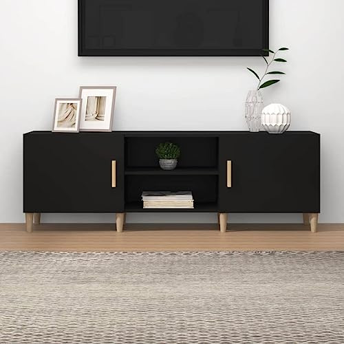 Hovothy TV-Bänke & Lowboards TV-Schrank TV Board Fernsehtisch TV Sideboard 150x30x50 cm Schwarz