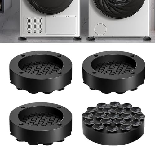 SIGANDG Machine Vibration Pads, 4 PCS Anti Vibration Pads for Washing Machine Shock Absorber, Washing Machine Feet Pad for Dryer, Washing Machine, Dishwasher, Refrigerator, Treadm
