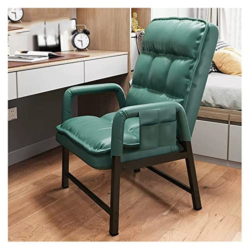 Moderner Ledersessel mit verstellbarer Rückenlehne und Ottomane, ergonomischer Loungesessel mit hoher Rückenlehne und dicker Polsterung für ultimativen Komfort (Grün)