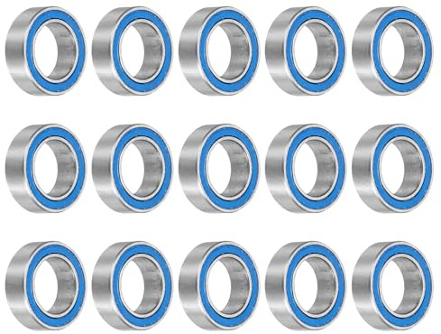 sourcing map 15pcs MR85-2RS Deep Groove Ball Bearings 5x8x2.5mm Chrome Steel Miniature Bearing Double Sealed Precision Bearings, P6 (ABEC 3)