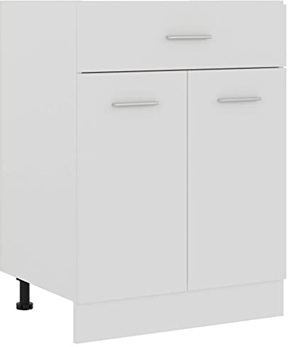 Myheimly Küchenschrank,Unterschrank Küche, Küchenmöbel, Küchenzeile,Standschrank Küche,Wandschränke,Aufbewahrungsschrank Schubunterschrank Weiß 60x46x81,5 cm Holzwerkstoff