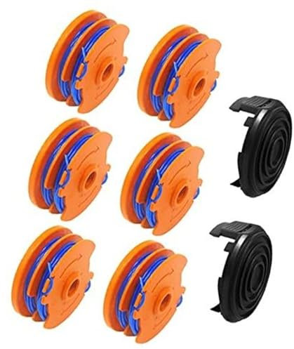 XYWOPO Line String Trimmer Spool, for Qualcast GGT4401, GGT4502, GGT600A1, GT25 350 Watt, GT30, GGT450A1, Replacement Trimmer Spool Garden Grass Trimmer Line 8.3 metre x 1.65mm (6 Spool+2 Cover) Lawn