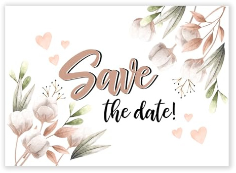 TypeStoff Postkarten Terminplanung - Save the date - Hochzeit - 25 Karten DIN A6 - PK-01527-25