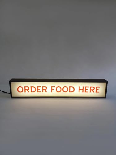 Ordene Comida Aquí RGB led neon caja de luz con control remoto montable en la pared señal de advertencia luces iluminadas señal para cine decoración de la pared del hogar alimentado por USB