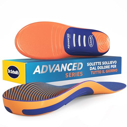 Dr. Scholl’s Advanced Pain Relief Plantillas Ortopédicas Hombres Mujeres, resistentes para zapatos y botas, alivio fascitis plantar, soporte arco, pies planos, soporta hasta 150kg, 39.5-40
