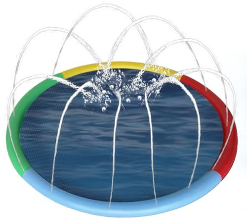 Piscina per cani per cani - cuscinetto spray gonfiabile per animali domestici che si raffreddano in estate con configurazione rapida, design non slip, tappetino da gioco per i cuccioli, all'aperto, gi
