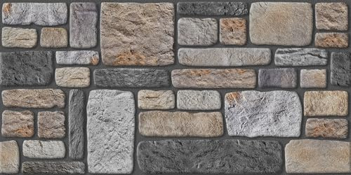 Wandverkleidung Steinoptik | 100 x 50 cm | 3D Wandpaneele Steinmauer Beige Sandstein Grau Klinkeroptik | EPS Styropor Verblender | Für Innenbereich | Schalldämmend & Wärmedämmend | PT015