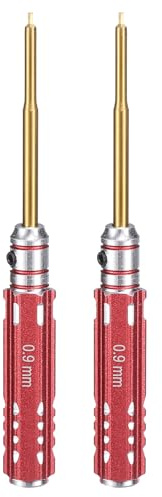QUARKZMAN 2 Pezzi RC Cacciavite A Brugola 0.9mm Mini Cacciaviti Rosso | Esagonali In Titanio, Chiave A Brugola RC Attrezzo Di Riparazione, Per Modelli Auto Elicottero Barca